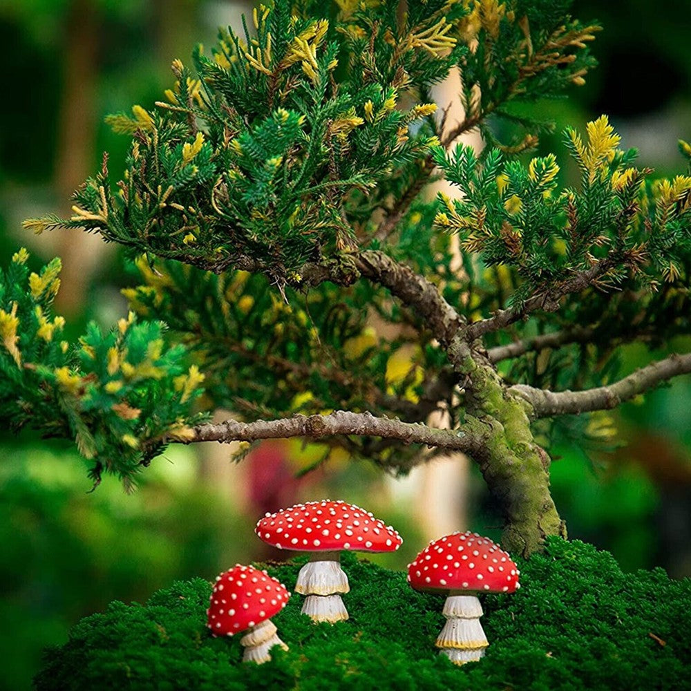 6Pcs Glow in The Dark Miniatures Mushroom Statue Luminous Mushroom Decor Fairy Garden Decor