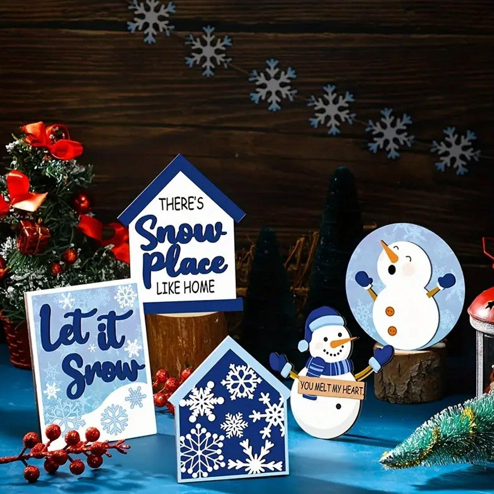 1 X 6-Piece Christmas Tiered Tray Decorations Set Tabletop Farmhouse Signs