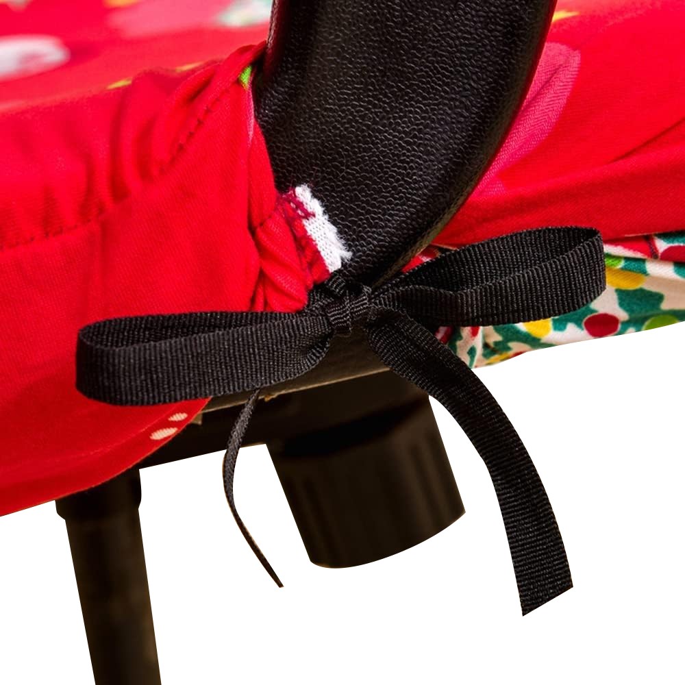 Christmas Printed Stretch Removable Swivel Office Chair Cover - Red L