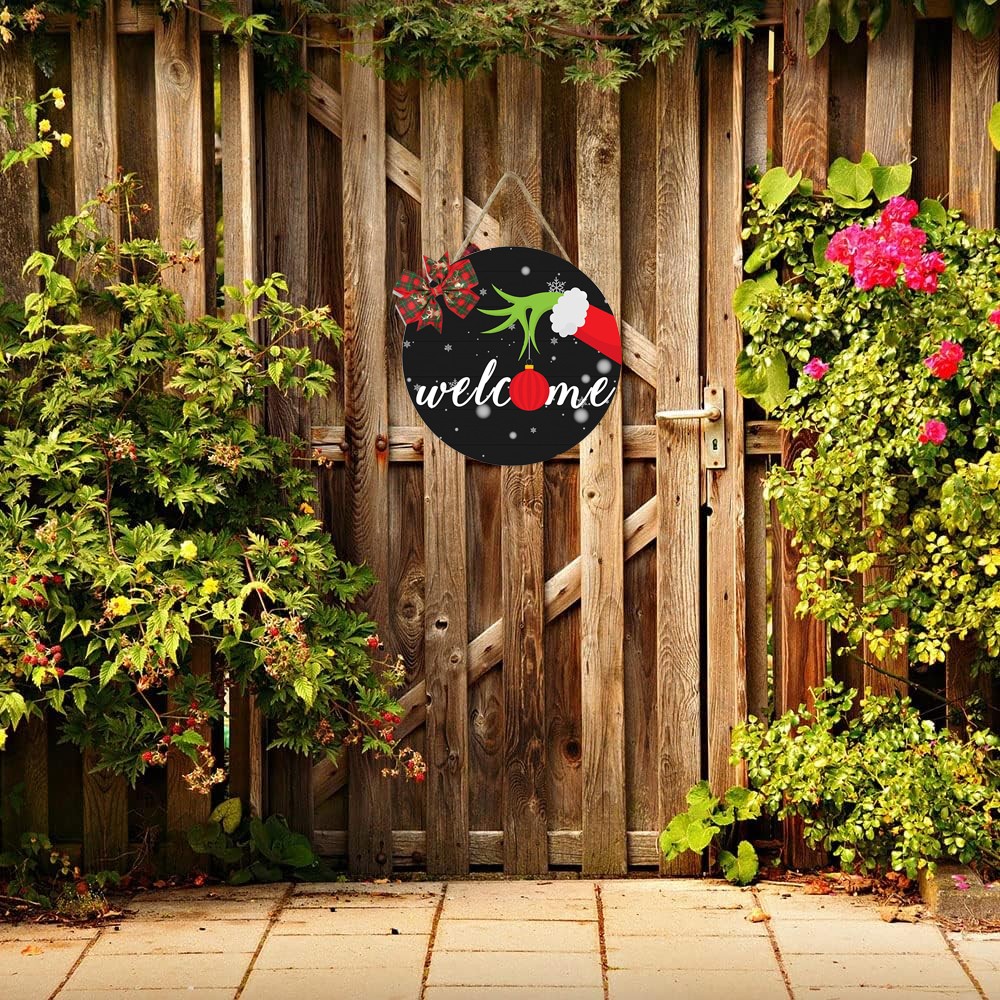 Wooden Christmas Door Hanging Sign Xmas Home Door Wall Decor - Style 2