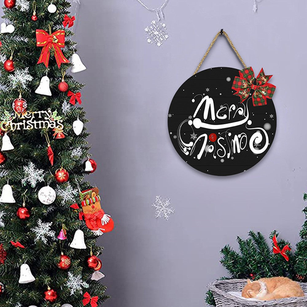 Wooden Christmas Door Hanging Sign Xmas Home Door Wall Decor - Style 3