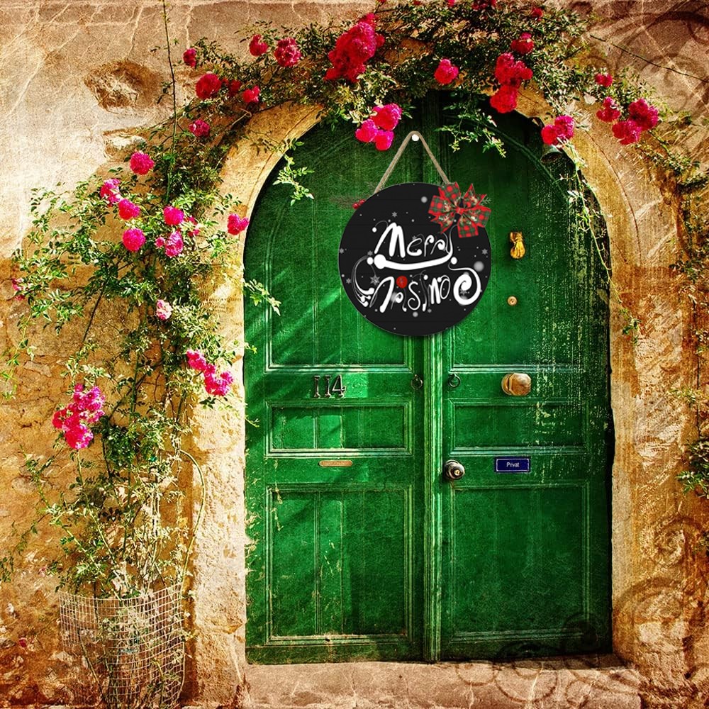 Wooden Christmas Door Hanging Sign Xmas Home Door Wall Decor - Style 3