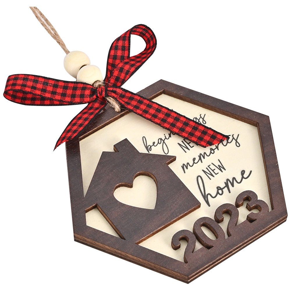 2Pcs Christmas Wooden Pendant Xmas Tree Hanging Ornament Door Hanging Sign