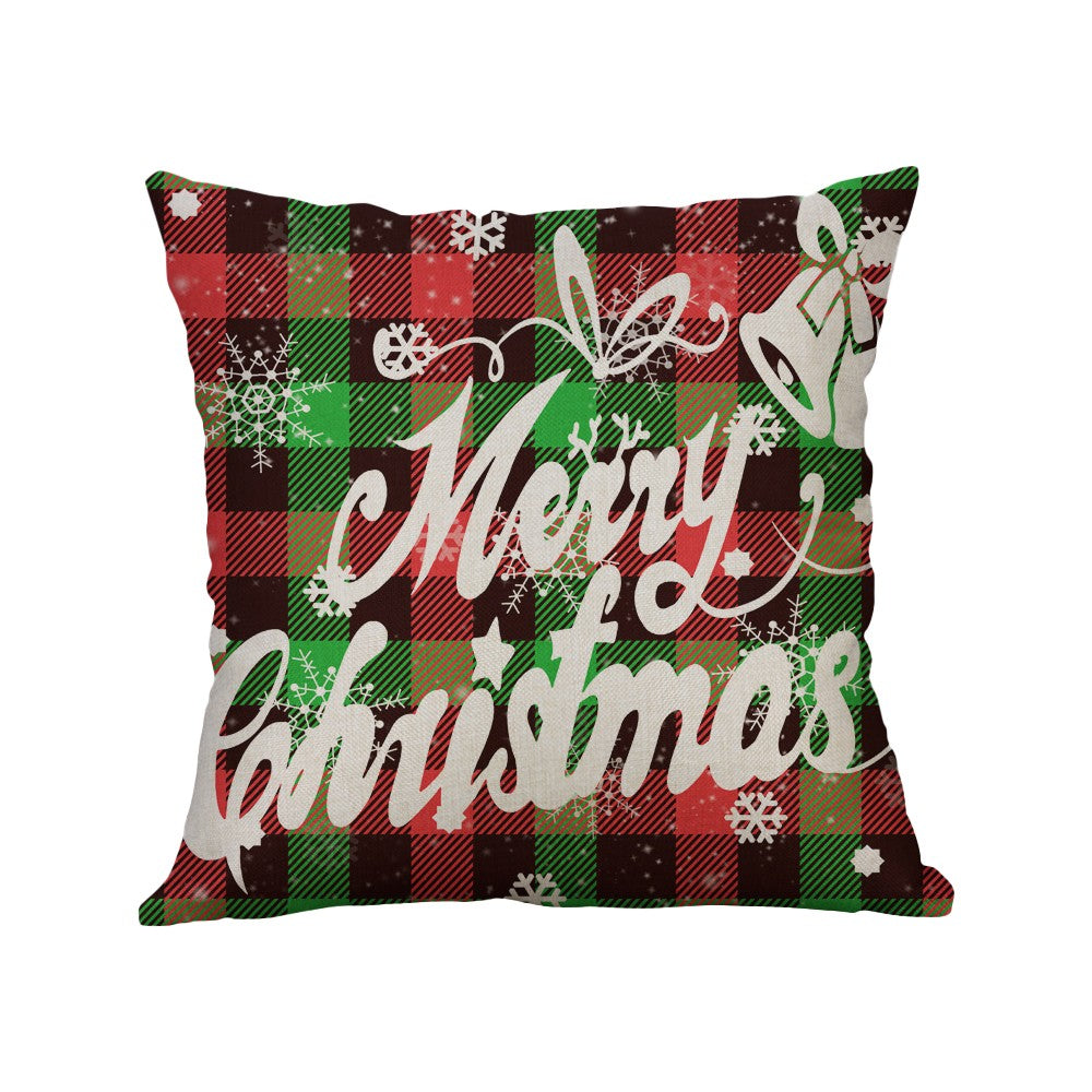 4Pcs 45x45cm Linen Christmas Pillow Cover Throw Pillowcase Christmas Decorations
