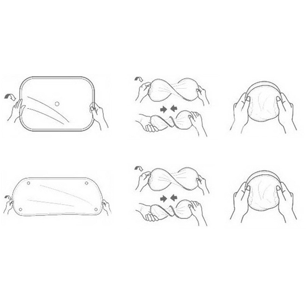 6-Piece Car Windshield Sun Shade Set for Side Window Front and Rear Windshield