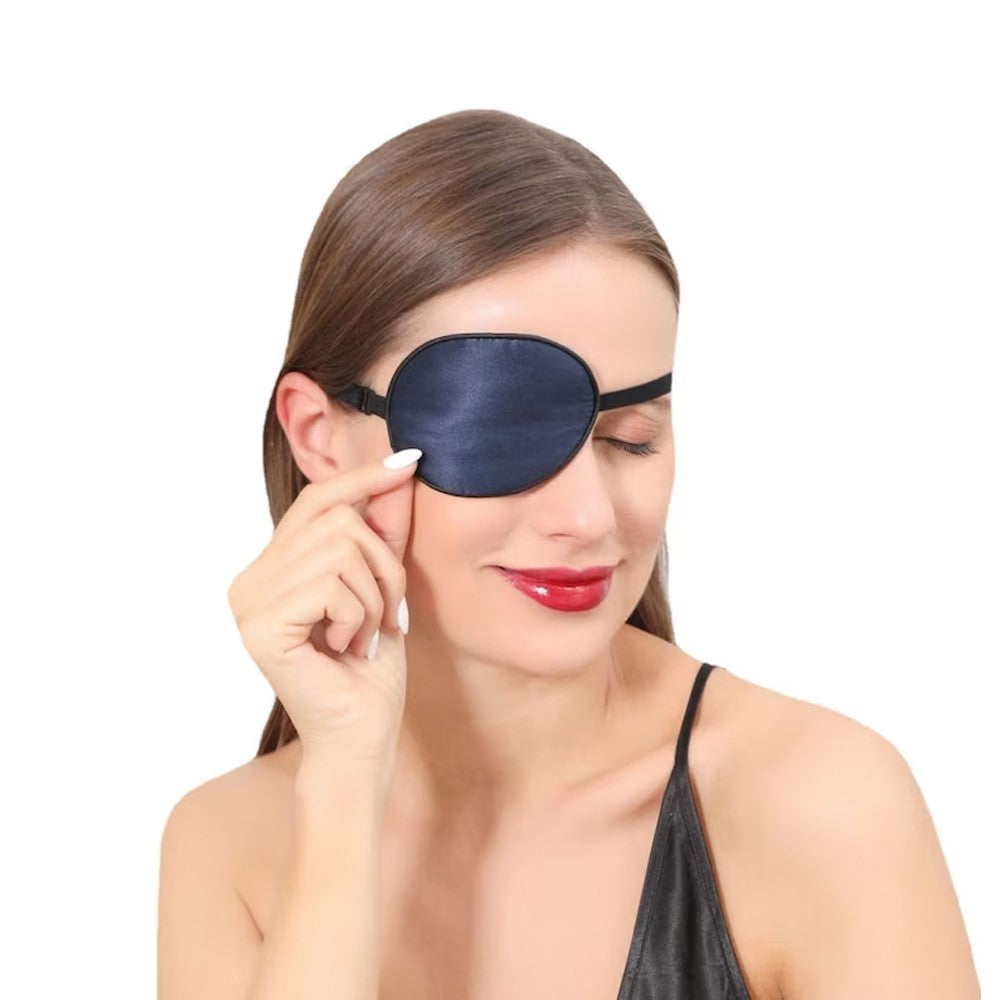 1Pc 100% Mulberry Silk Eye Patch for Adults - Blue