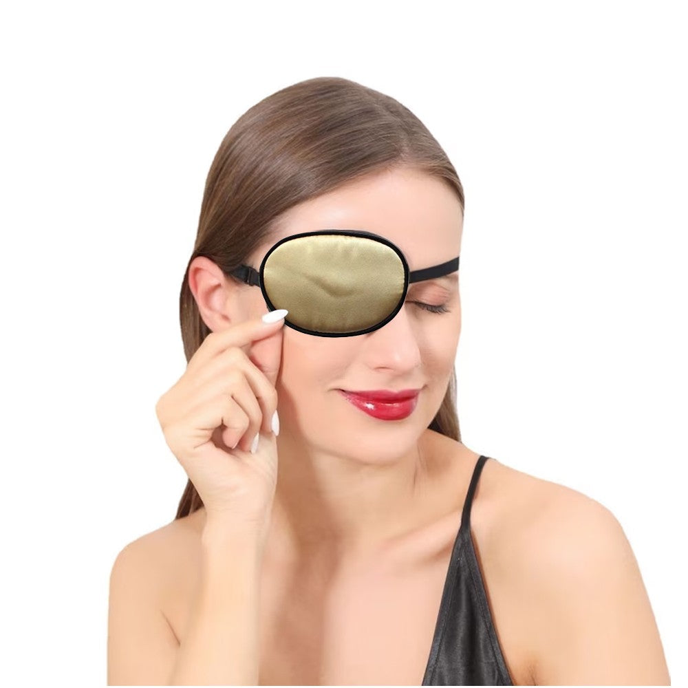 1Pc 100% Mulberry Silk Eye Patch for Adults - Champagne