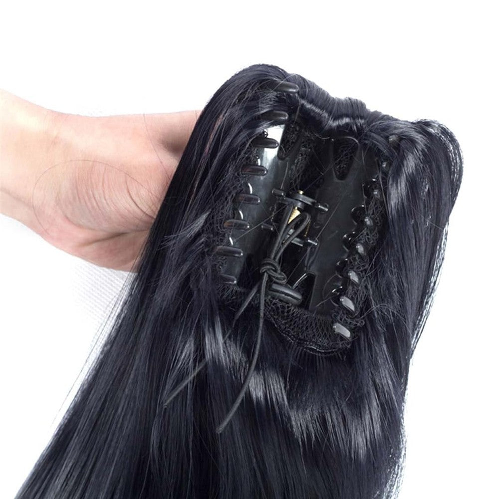 Natural Thick Clip-In Ponytail Long Curly Hair Extensions - Black