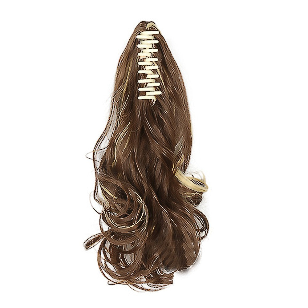Natural Thick Clip-In Ponytail Long Curly Hair Extensions - Brown and Blonde
