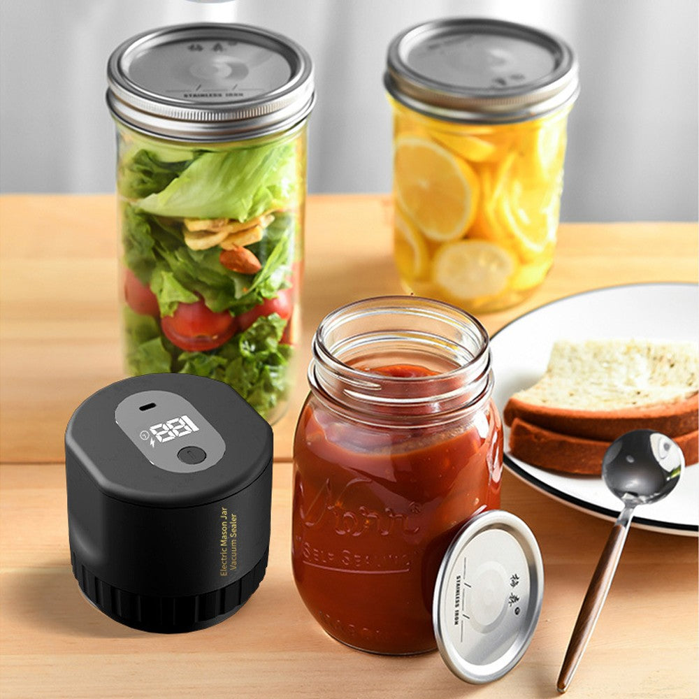 Electric Mason Jar Sealer Kit for Wide Mouth and Regular Mouth Mason Jar - Black