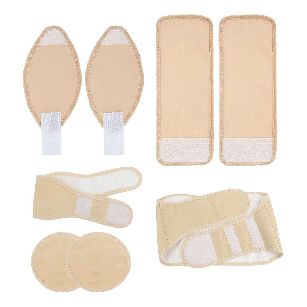 8Pcs Reusable Compress Castor Oil Wrap Pack Kit for Waist Neck Breast Knee Feet