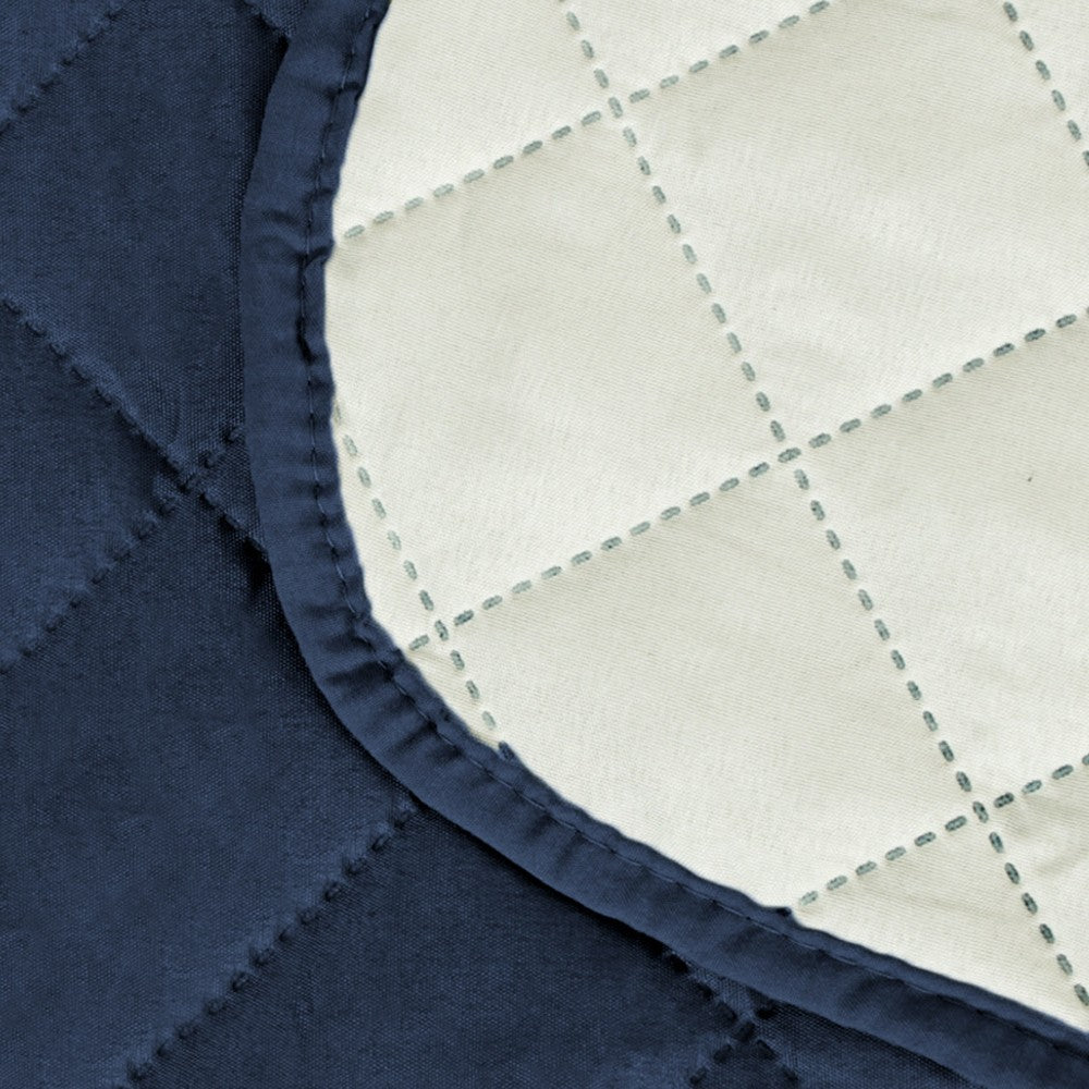 178cm Water-repellent Futon Sofa Cover Reversible Armless Sofa Slipcover - Blue