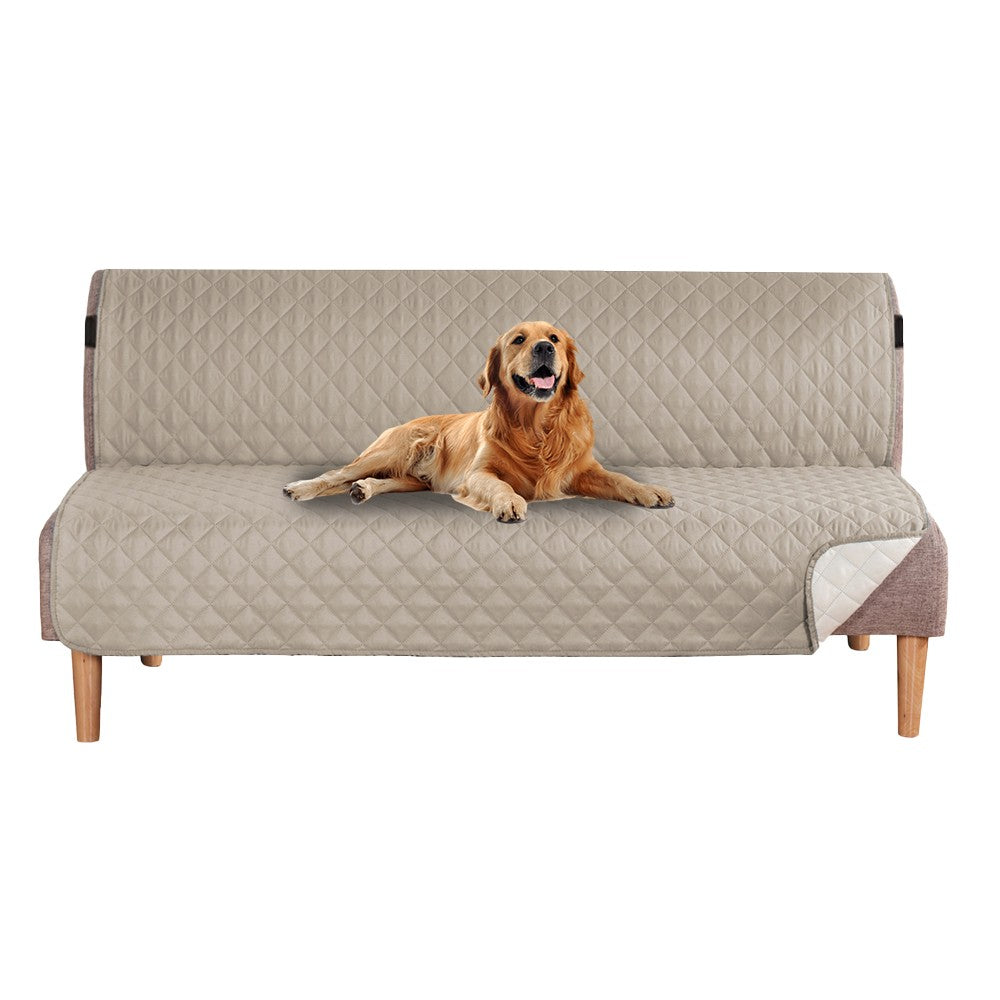 178cm Water-repellent Futon Sofa Cover Reversible Armless Sofa Slipcover - Khaki