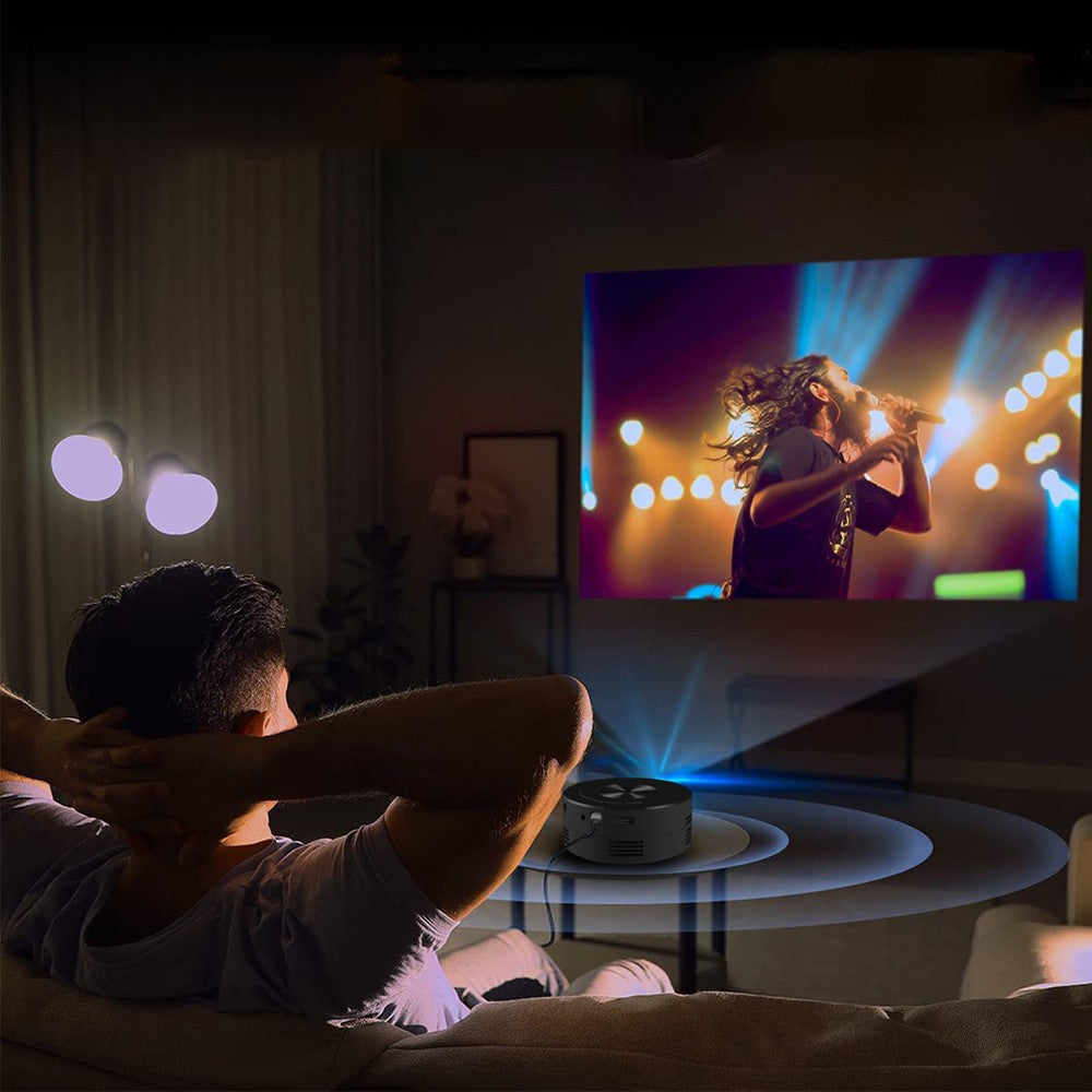 Portable Smart Projector Mini Home Projector for Smartphone - Black