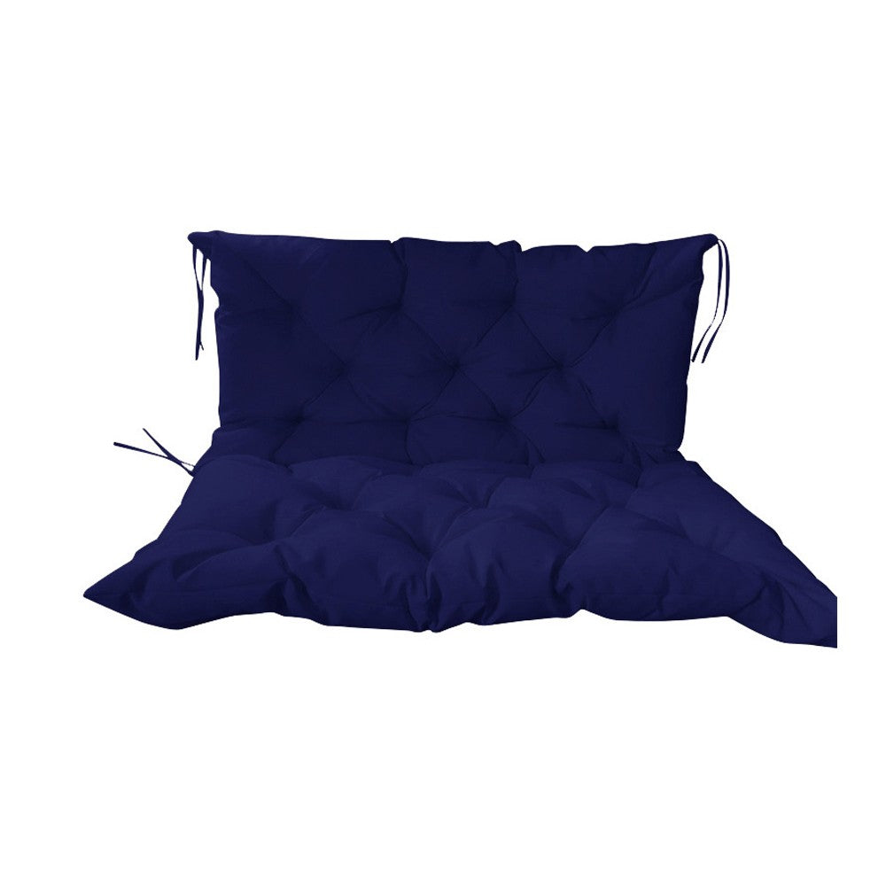 Water Resistant Outdoor Bench Cushion with Backrest Swing Seat Cushion Blue 100x100x8cm