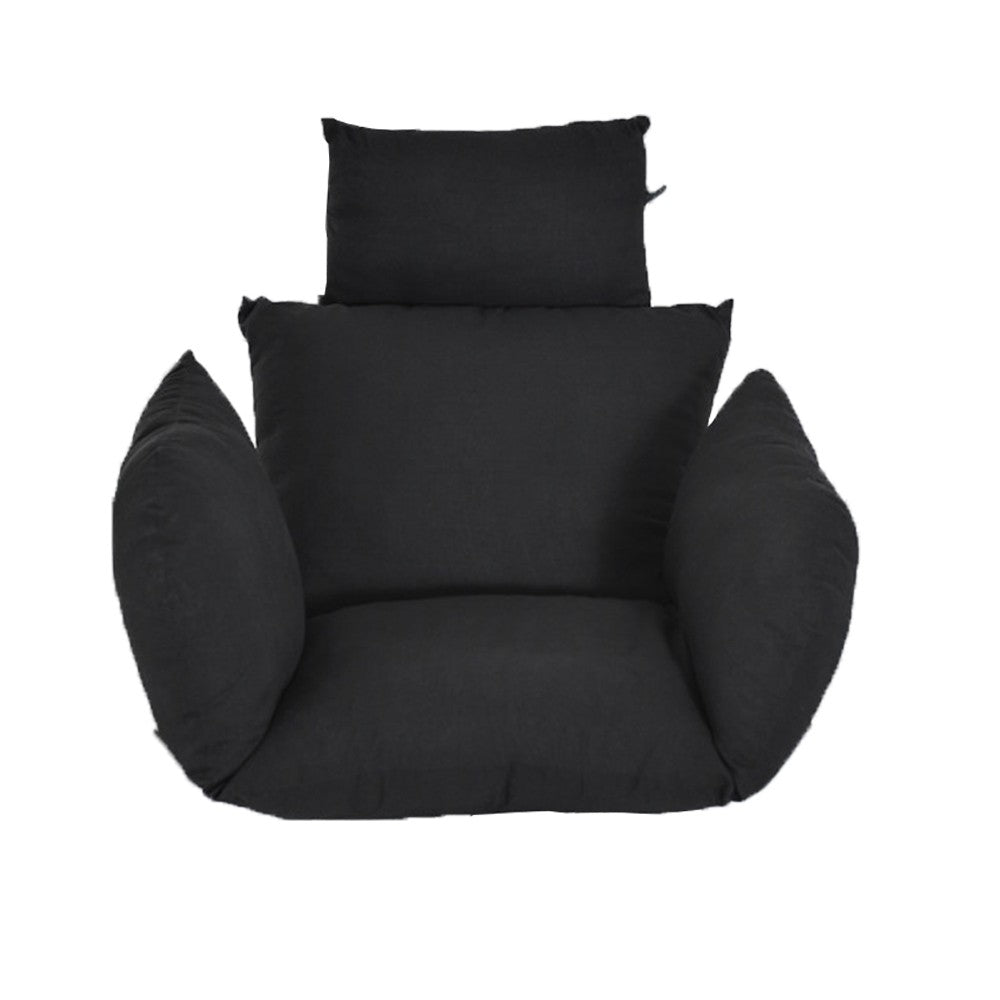 Hanging Egg Chair Cushion Swing Chair Seat Cushion Pad with Headrest - Black