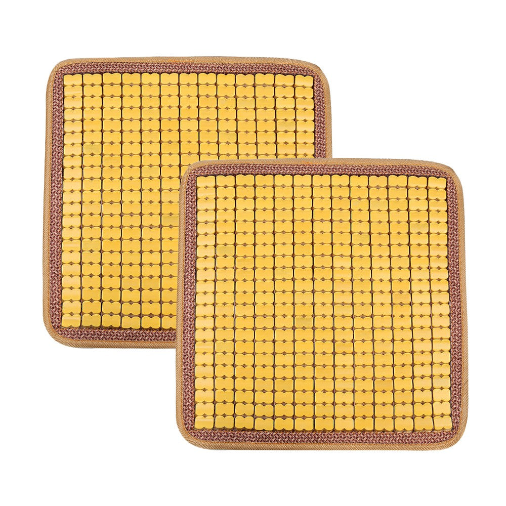 2Pcs Bamboo Summer Car Seat Cushion Cooling Auto Seat Covers - Yellow