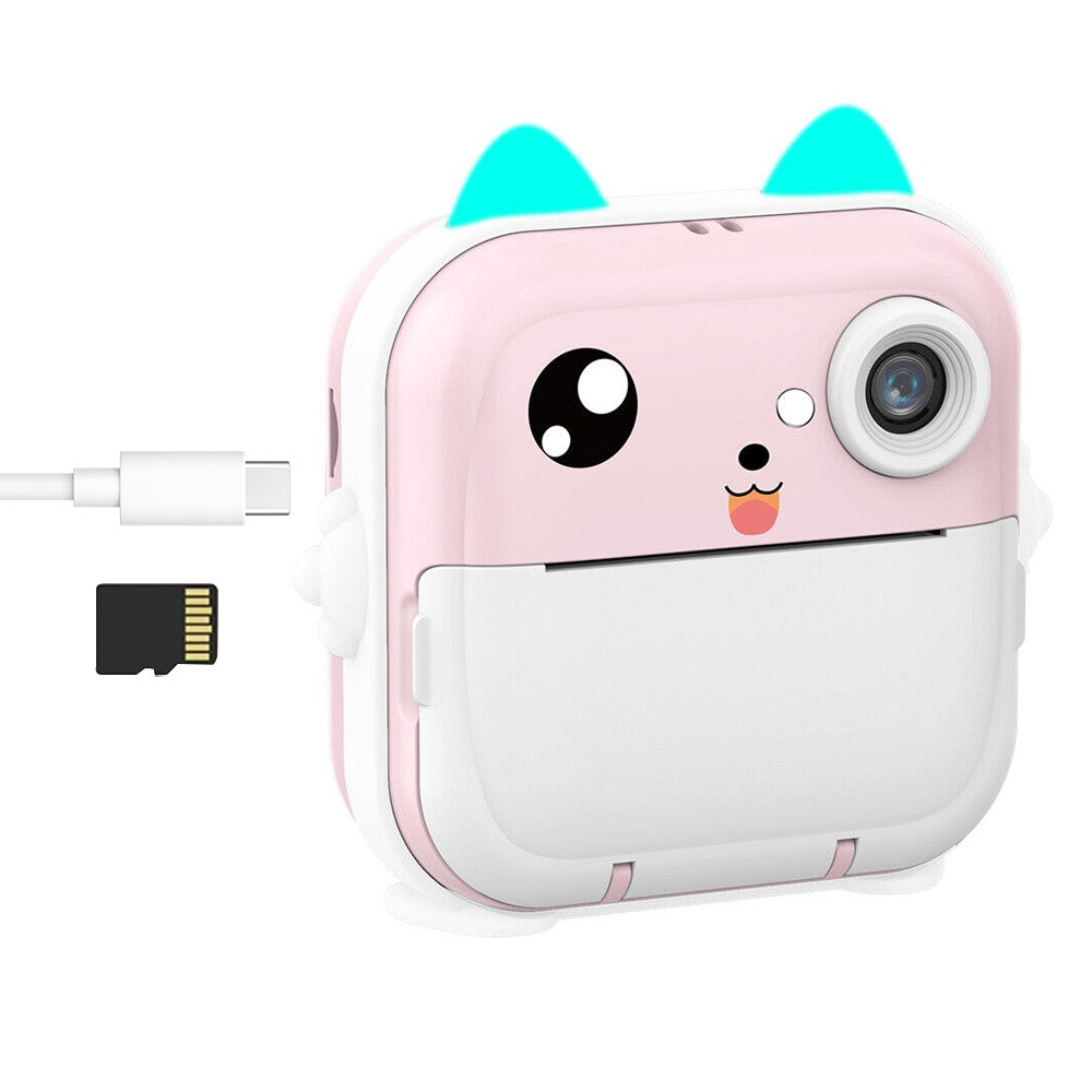 Kids Instant Print Camera with 2 Rolls of Print Paper - Style 1 Pink