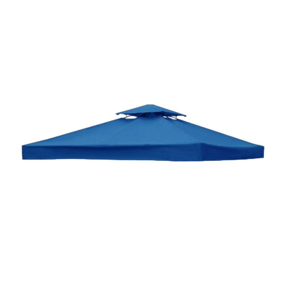 Double Tier 3x3m Gazebo Top Cover Garden Canopy Replacement Top Cover - Blue