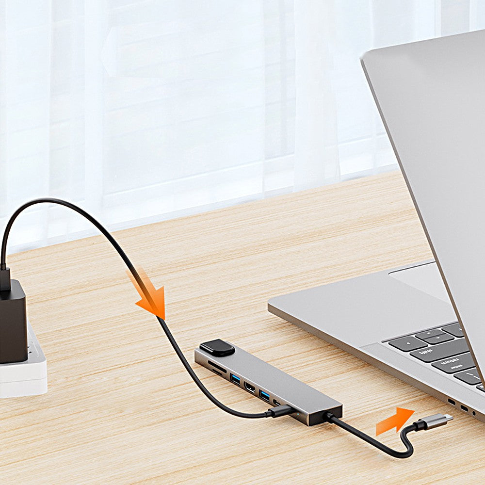 8-in-1 USB-C Hub Adapter Multi-Interface Docking Station
