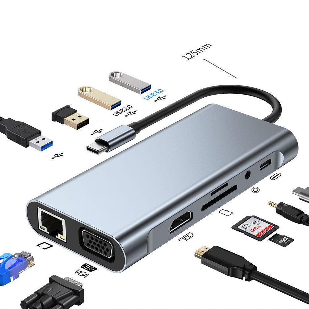 11-in-1 USB-C Hub Adapter Multi-Interface Docking Station