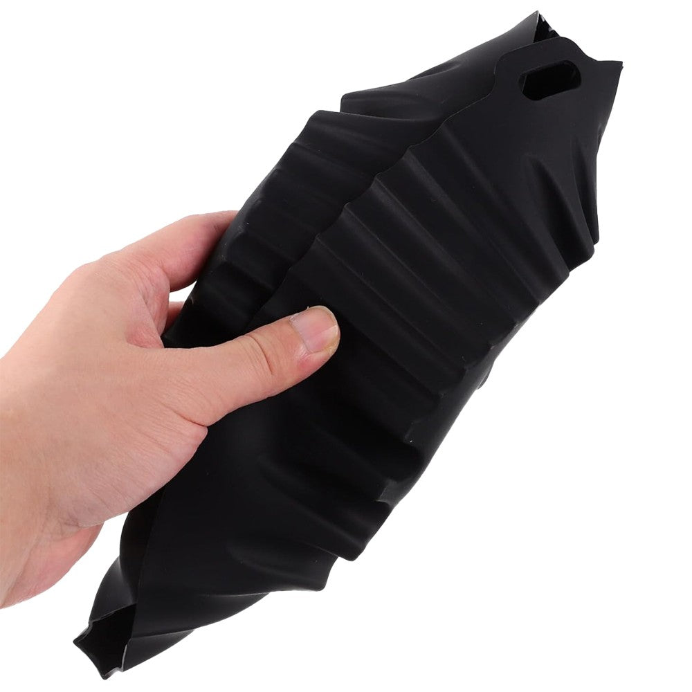 1Pc Round Air Fryer Silicone Pot Liner Oven Baking Tray with Handle - Black