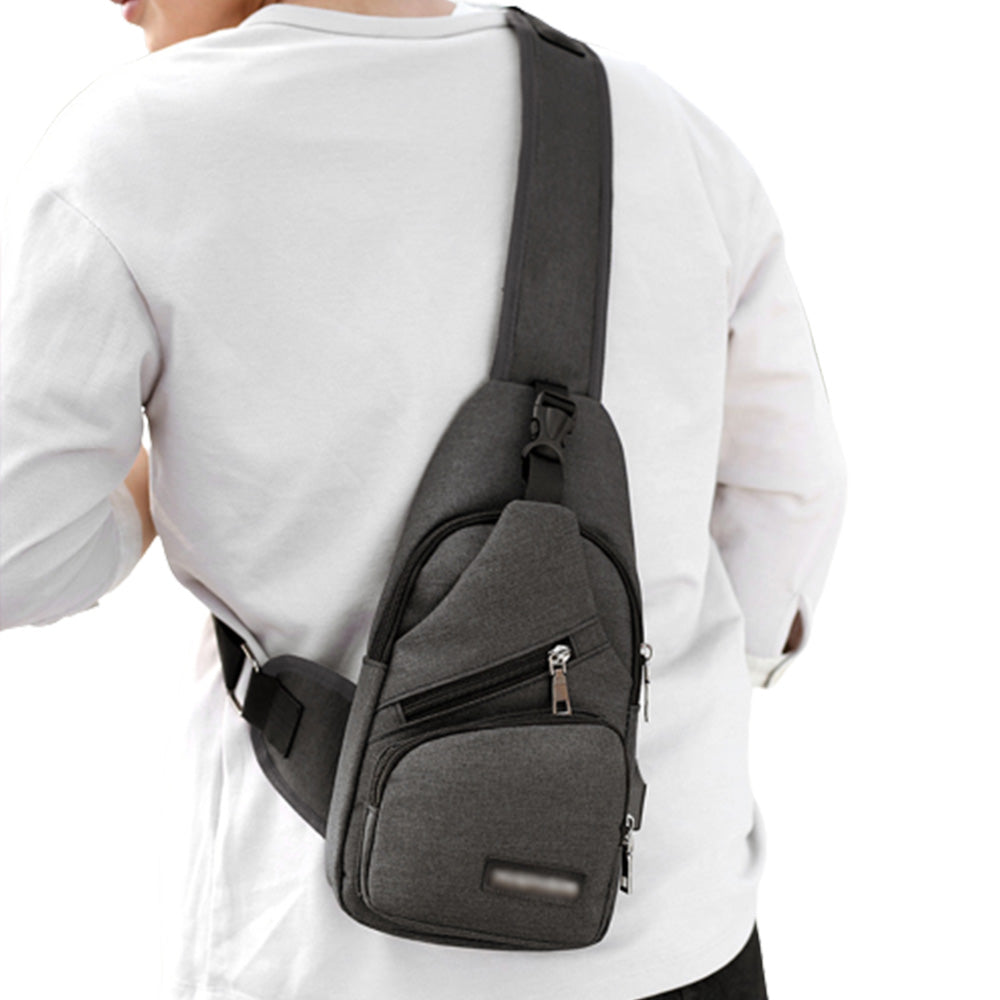 Anti Theft Backpack with USB Charging Port Black Grey Color