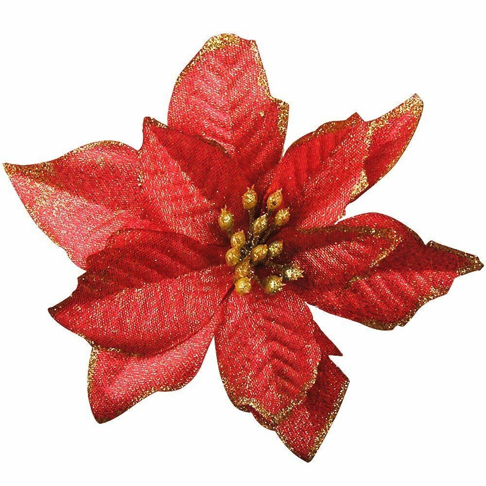 60 Pieces Hollow Flowers Glitter Christmas Tree Decoration