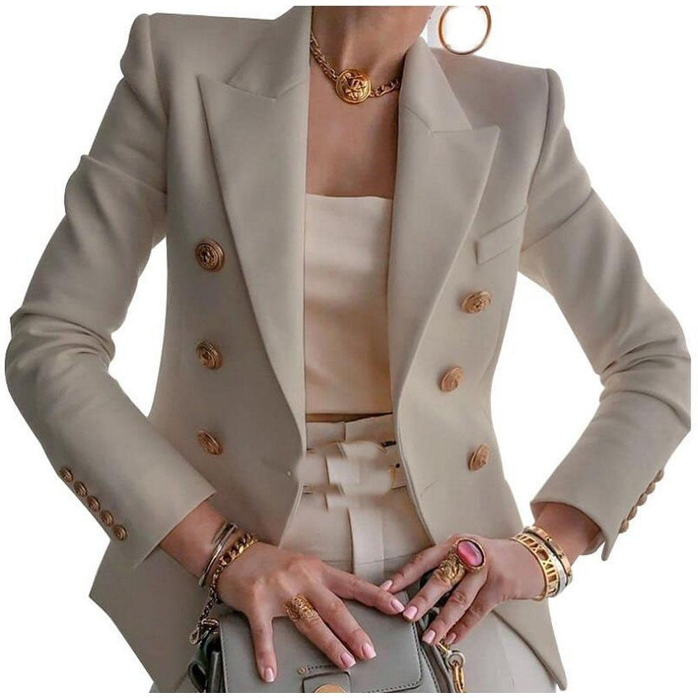 Women Solid Color Casula Blazer