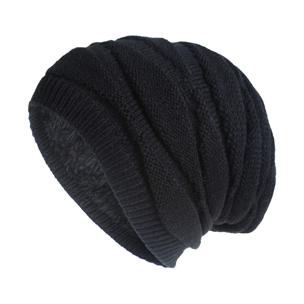 Knitted Hat for Women Men Beanies Hat Winter Warm Hat Soft Stretch Cap Outdoor Warm Hat Black
