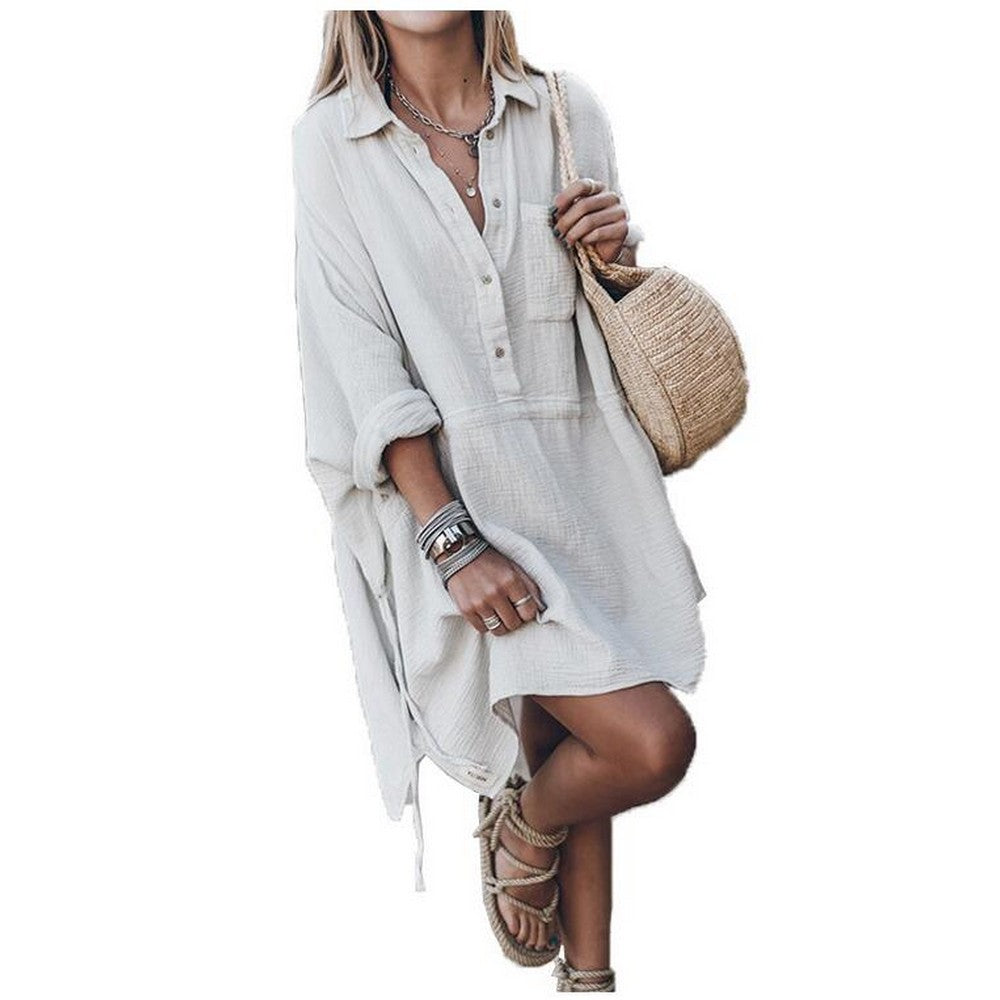 Women Linen Casual Dress