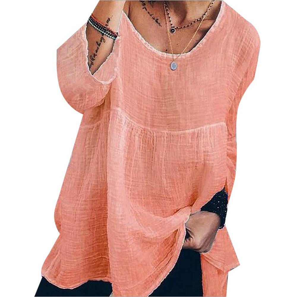 Women Linen Casual T-shirt