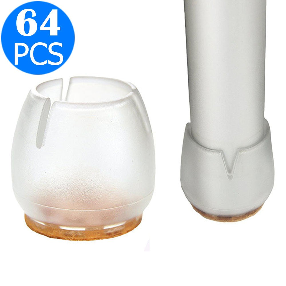64PCS Silicone Chair Leg Caps for 25-29MM Round Legs