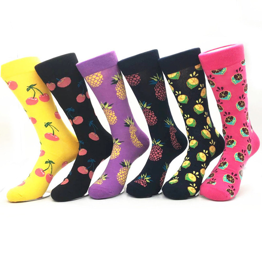5 Pairs of Novelty Socks Fruit Printed Socks for Men