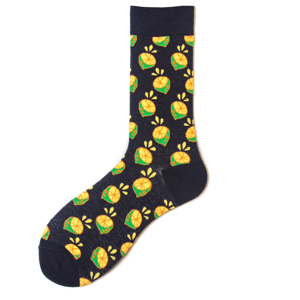 5 Pairs of Novelty Socks Fruit Printed Socks for Men