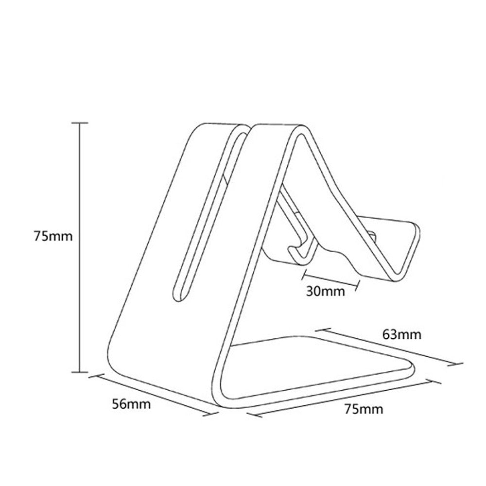 Non-Adjustable Aluminum Alloy Pad-Phone Desktop Stands Gold