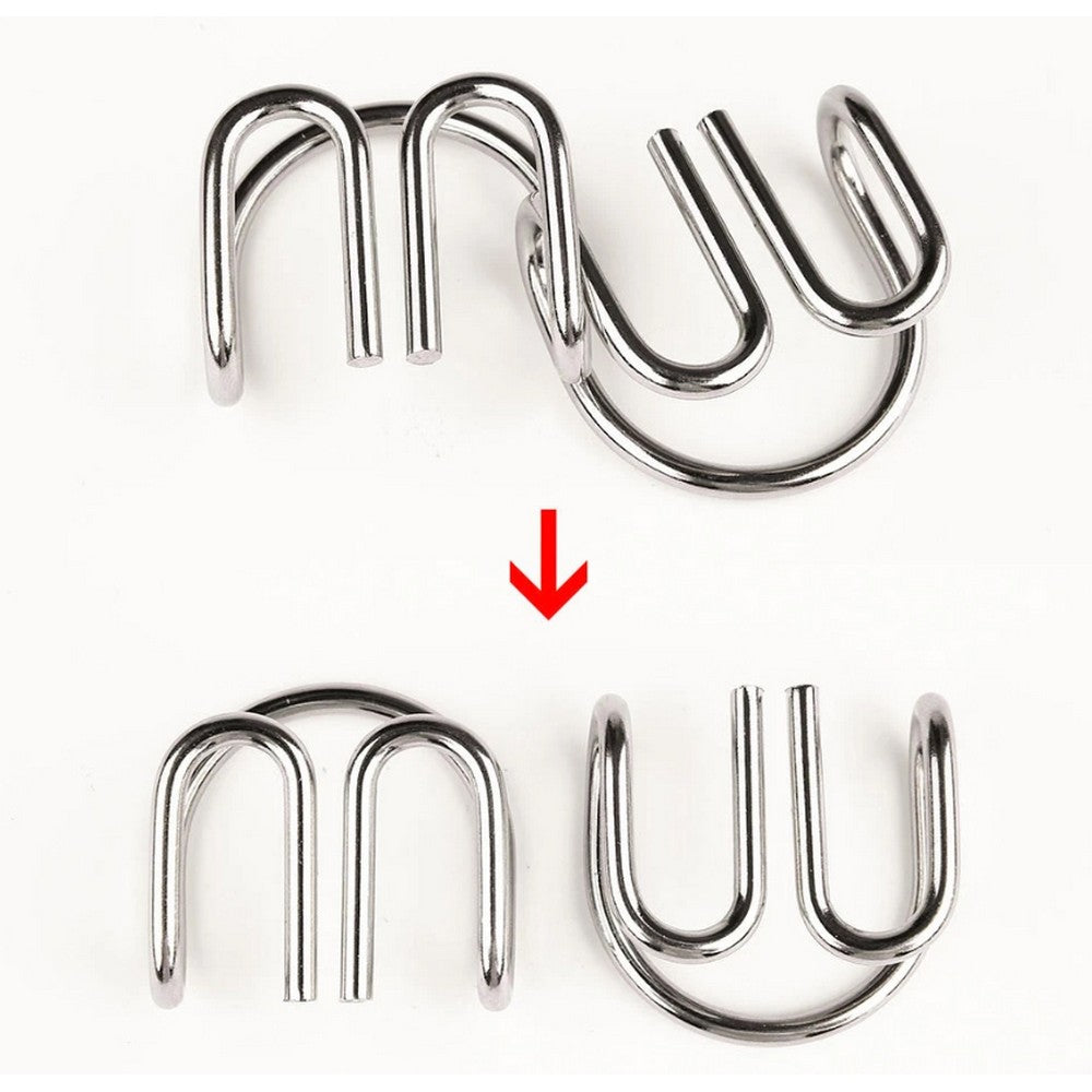 2 X 8PCS Brain Teasers Metal Puzzles Set