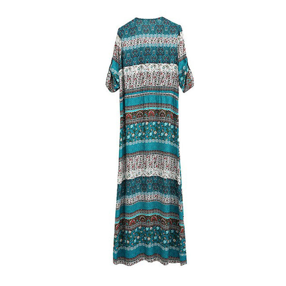 Women Boho Long Maxi Dress Green