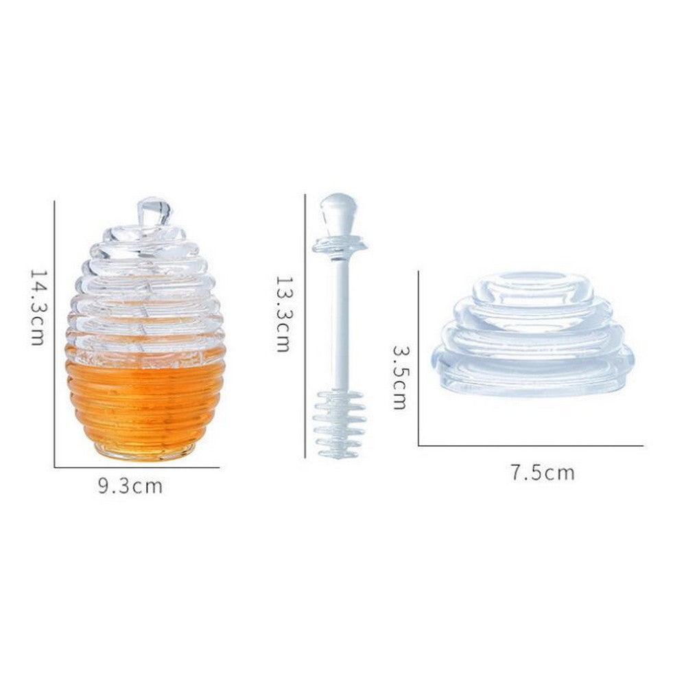Food Grade Plastic Honey Pot with Dipper and Lid