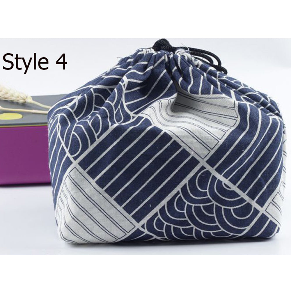 2 X Japanese Style Canvas Lunch Bags Style 2 Style 4