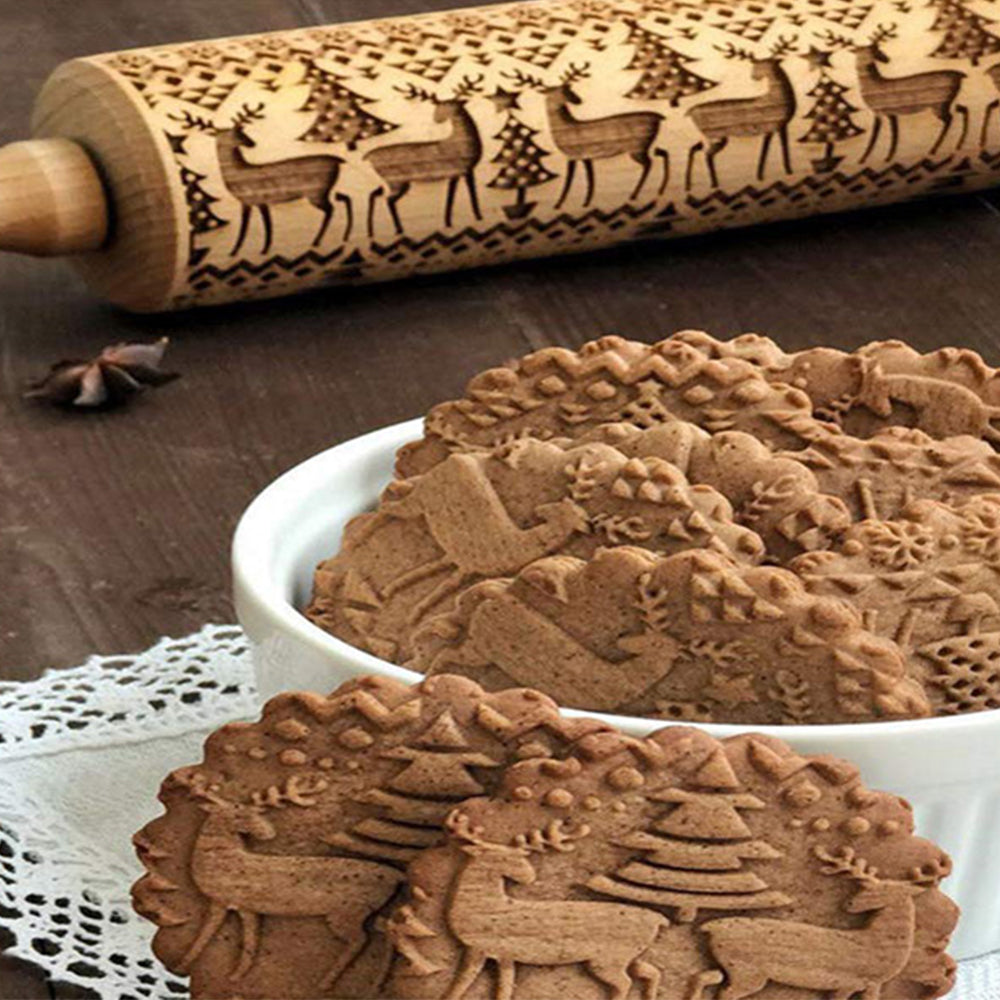 35cm Christmas Embossed Rolling Pin