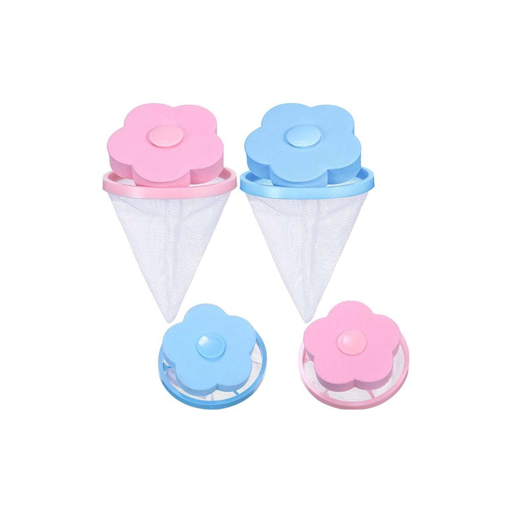 6 X Reusable Washing Machine Floating Lint Mesh Bags Random Colour