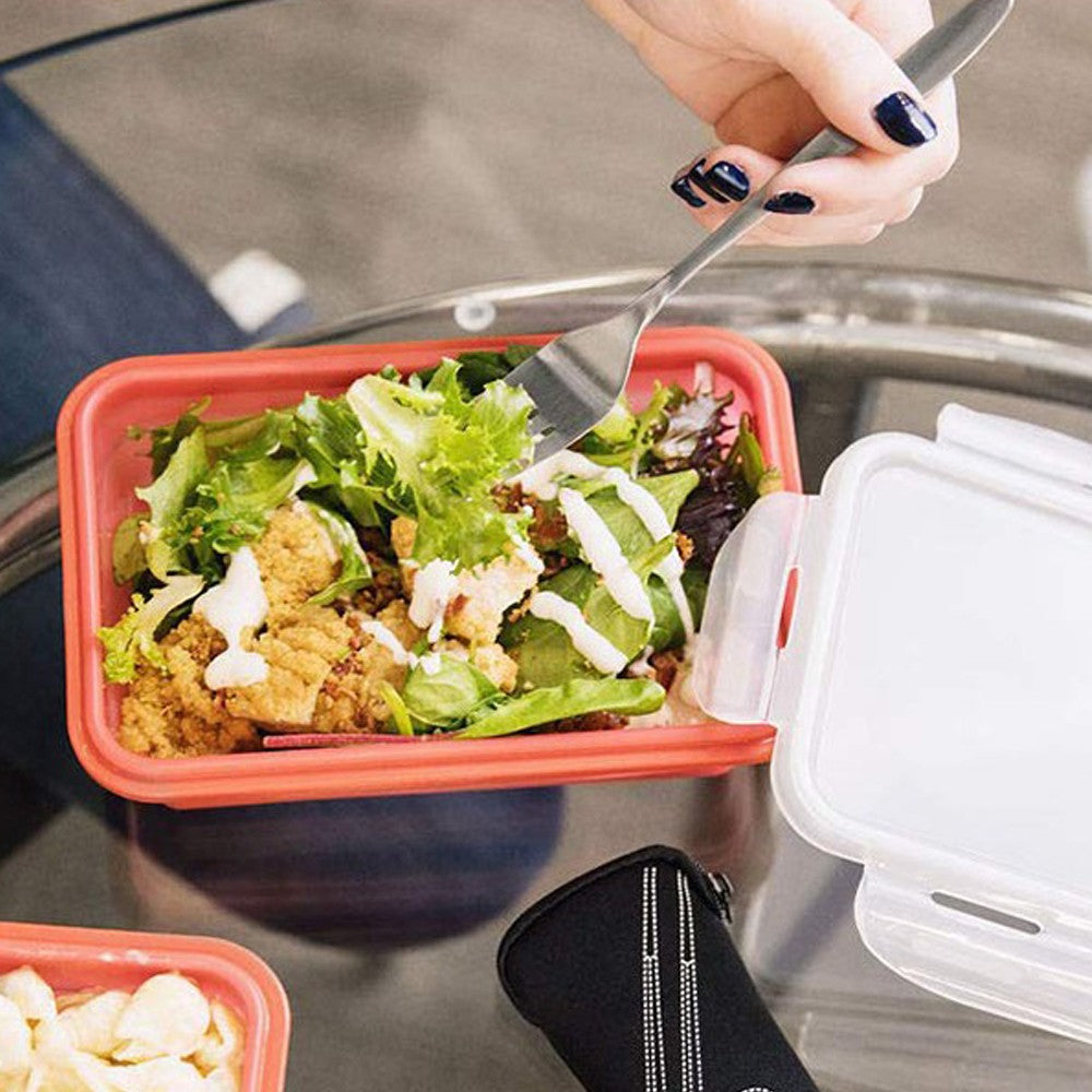 7Pcs Travel Utensils Set with Case Black