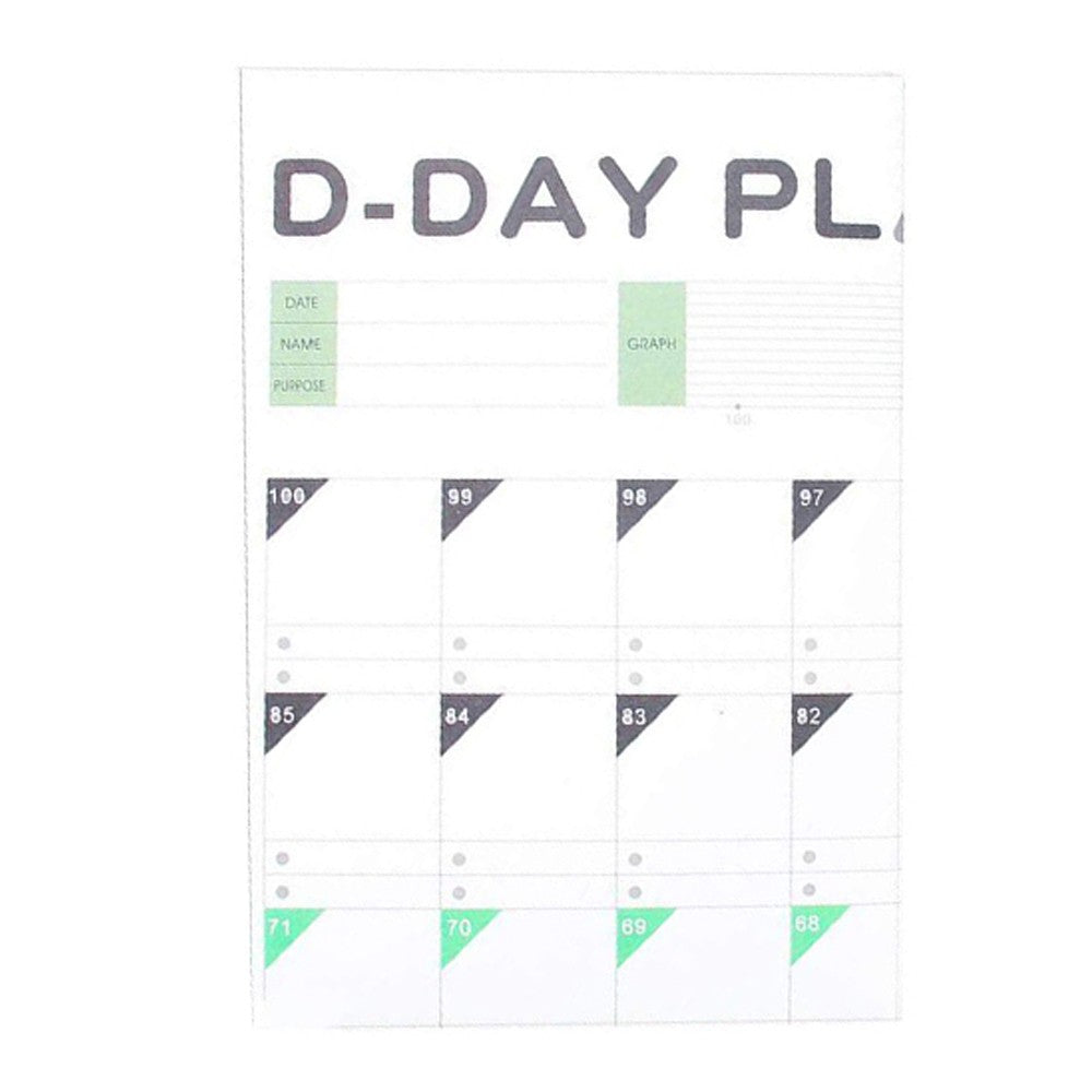 6 Pack 100 Days Count-Down Planners