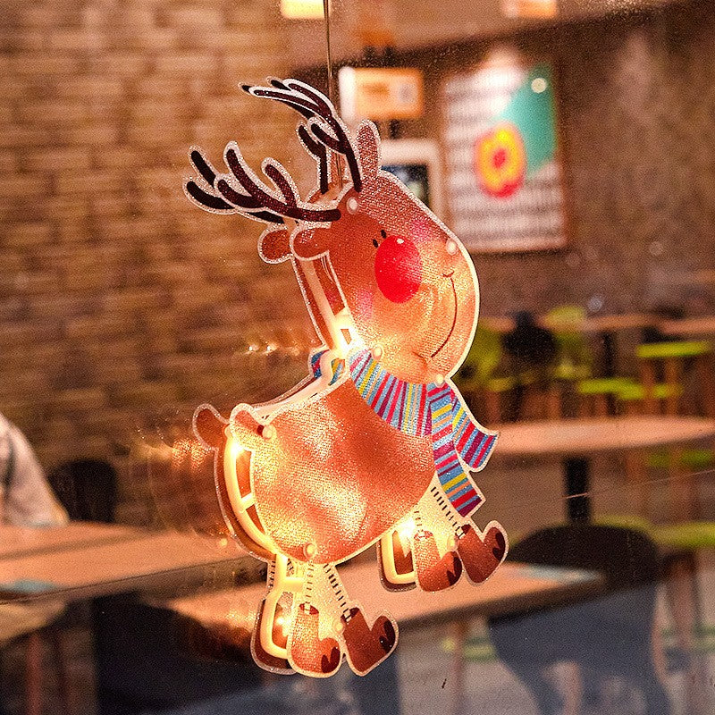 Elk Fairy Lights 3D Window Hanging Lamp Decorative LED Lights