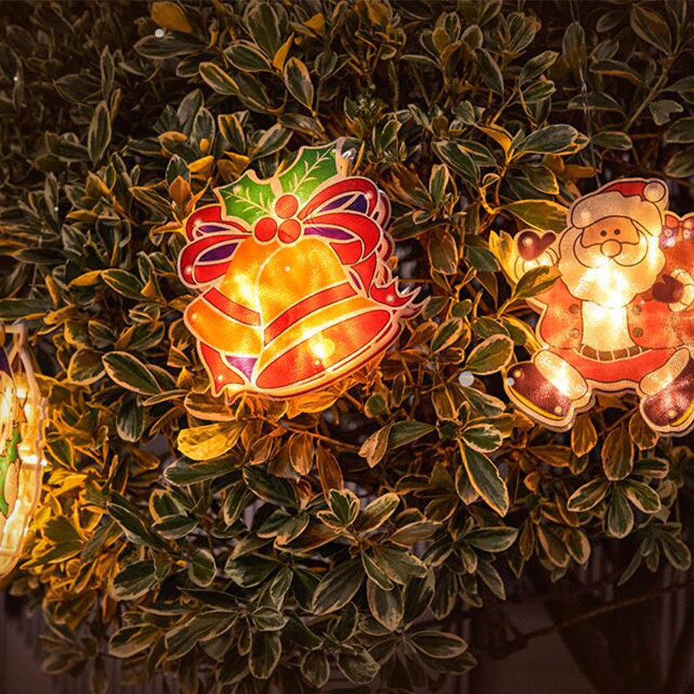 Santa Claus Elk Fairy Lights 3D Window Hanging Lamp Decorative LED Lights