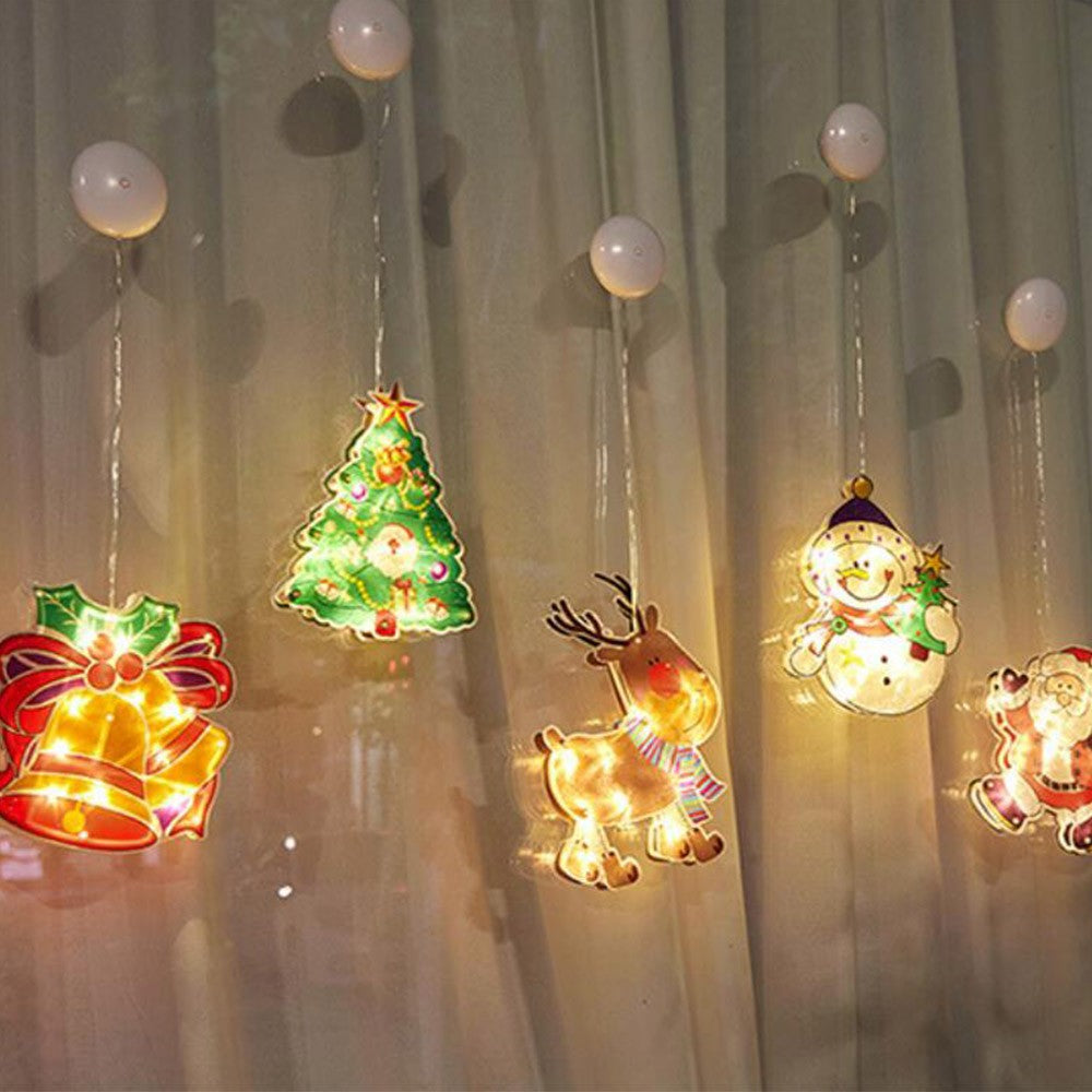 Xmas Tree Fairy Lights 3D Window Hanging Lamp Decorative LED Lights