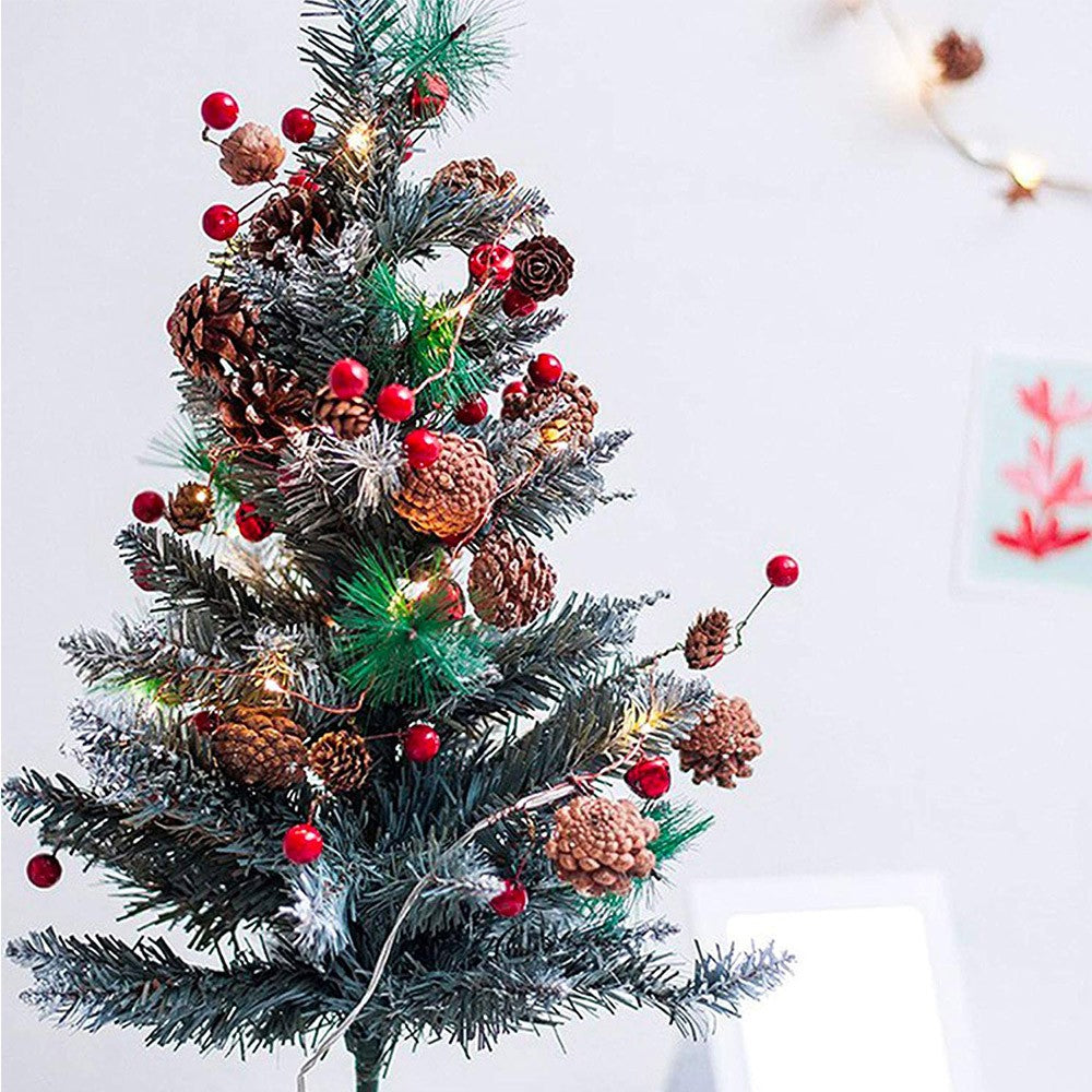 3m 30Led Christmas Bell Pine Needle Pine Cone Xmas Garland with Light