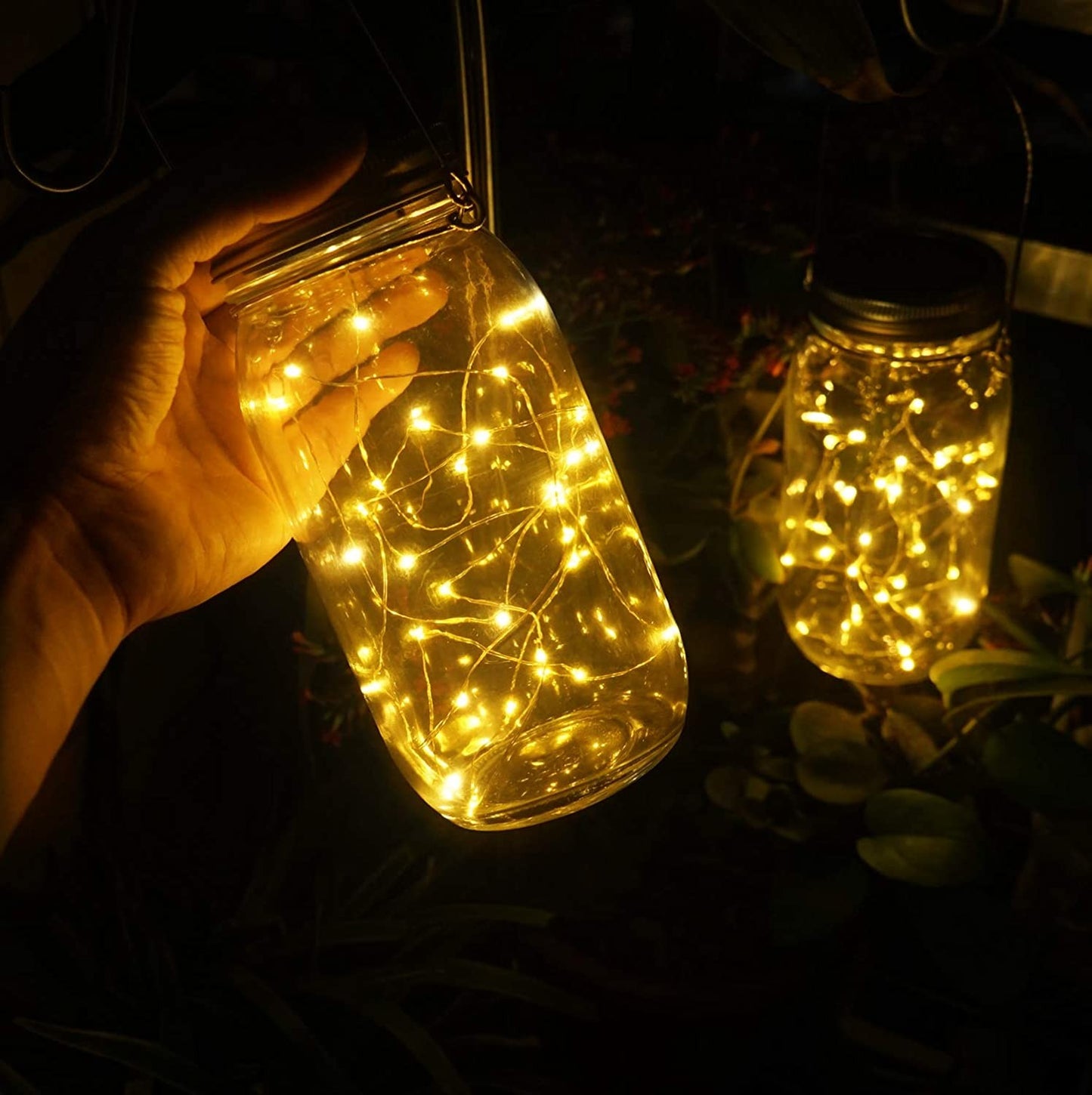 Solar Mason Jar Lights with 20 LEDs Fairy Firefly String Lights