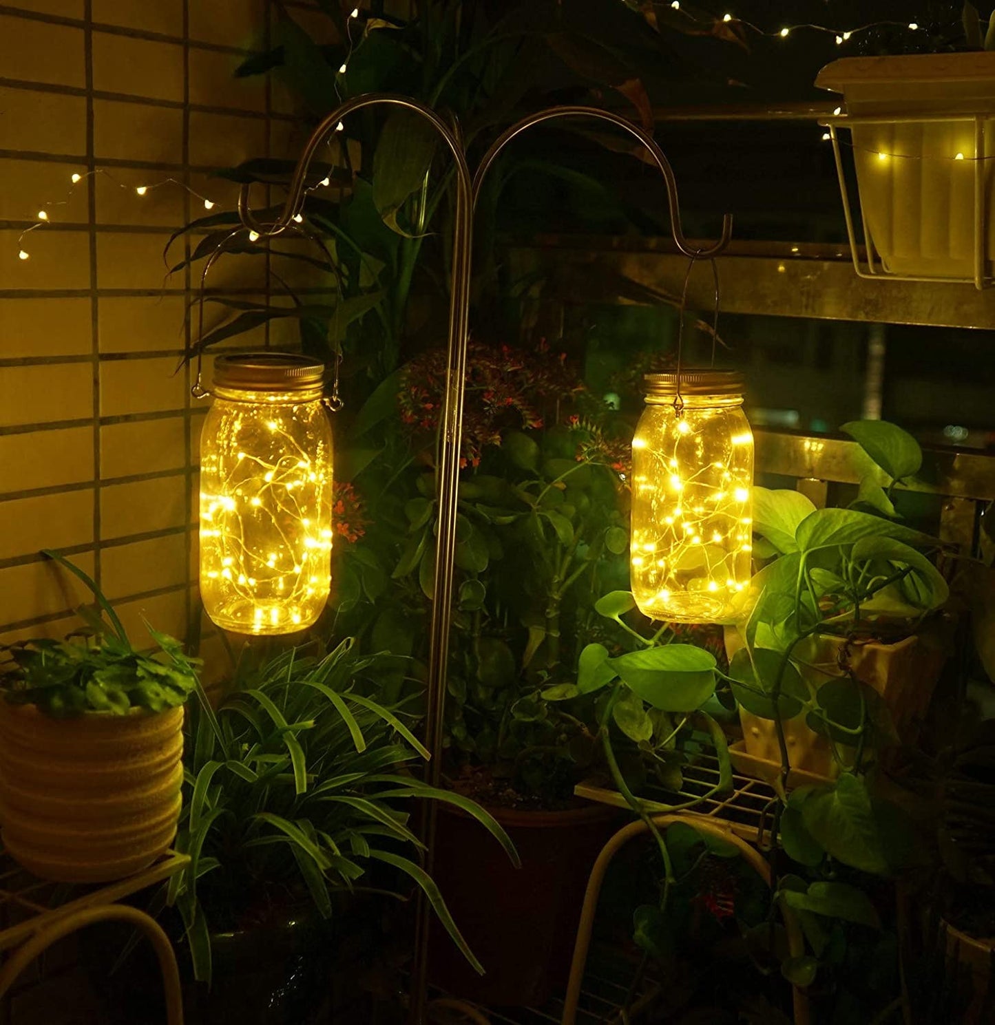 Solar Mason Jar Lights with 20 LEDs Fairy Firefly String Lights